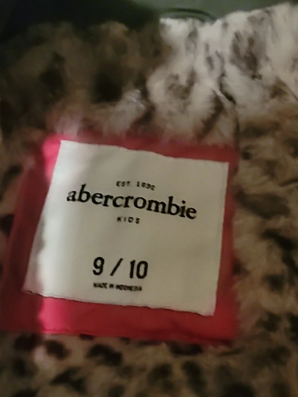Abercrombie & Fitch Kids Olive Green Puffer Coat with Faux Fur Trim